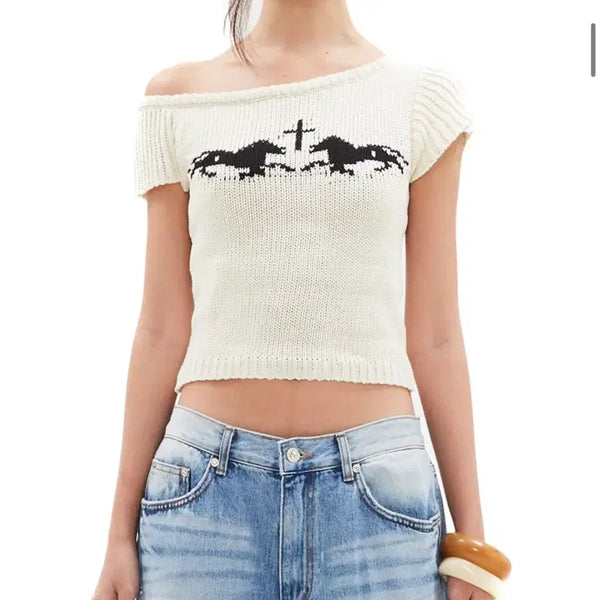 [BUNJANG] Hilda Arcane One Shoulder Knit Top Oatmeal / 힐다 아르카닉 원숄더 니트 탑 [오트밀]