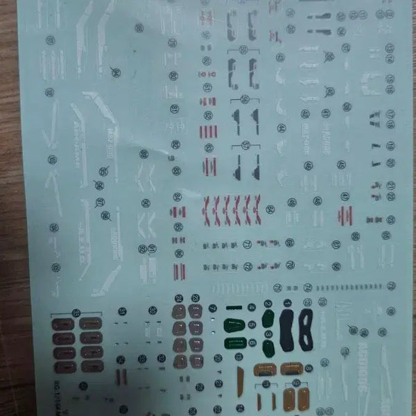 [BUNJANG] Bandai RG 1/144 Zeta Gundam Realistic Decals / 반다이 RG 1/144 제타건담 리얼리스틱 데칼(극히 일부 사용)