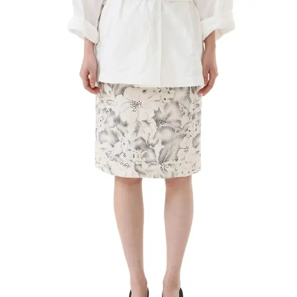 [BUNJANG] Poco Pocs Jacquard Column Midi Skirt (Cloud) / 포코포스카 JACQUARD COLUMN MIDI SKIRT (CLOUD)