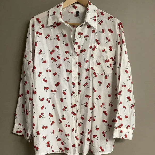 [BUNJANG] Cherry Pattern Shirt (4XL) / 체리 패턴 셔츠 99사이즈(4XL)