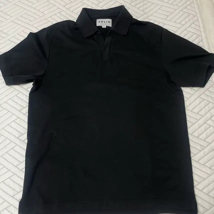 [BUNJANG] Solid Homme 23SS Black Short Sleeve Polo T-Shirt Size 50 / 23ss 솔리드옴므 블랙 반팔 카라티 50