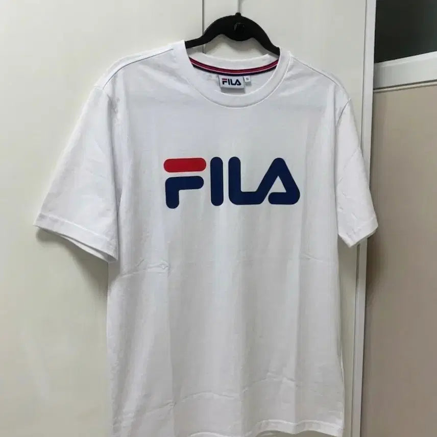 [BUNJANG] Fila Short-Sleeve T-Shirt White/Navy L / 휠라 반팔티 화이트, 네이비 L