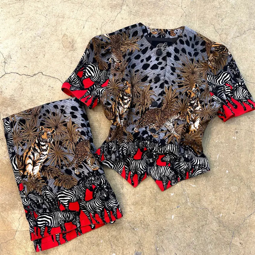 [BUNJANG] GK Italiya Ethnic Animal Pattern Jacket Skirt Two-Piece Set / [GK] ITALIYA 지케이 에스닉 애니멀패턴 자켓스커트 투피스
