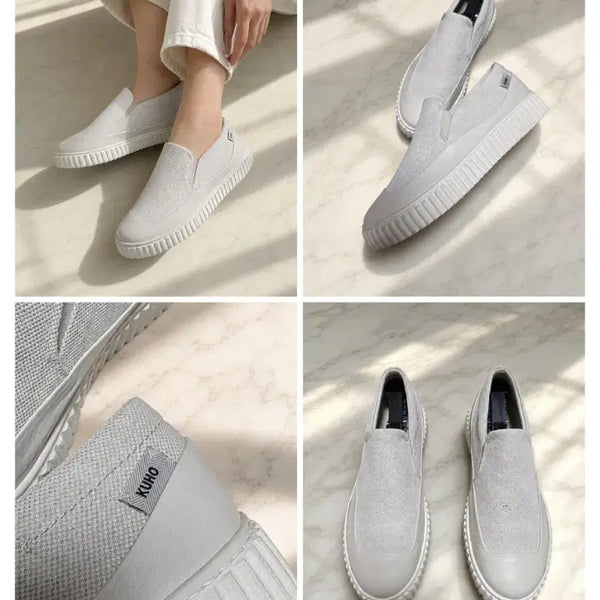 [BUNJANG] KUHO Cotton Leather Slip-on Sneakers 245 / (정품) 구호(KUHO) 슬립온 스니커즈 / 코튼 양가죽 / 245