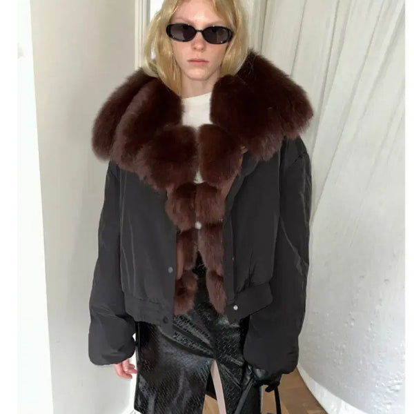 [BUNJANG] Real Fox Fur Trim Down Puffer Jacket / 리얼폭스 다운점퍼