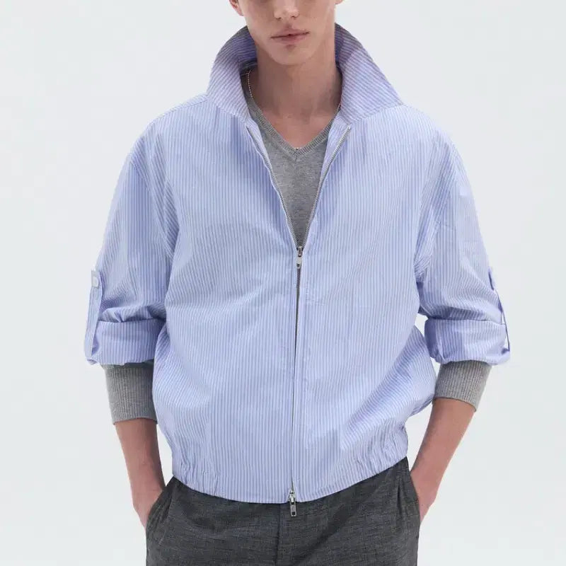 [BUNJANG] Windbreaker Shirt Jacket Blue / 윈더 셔츠 자켓 블루