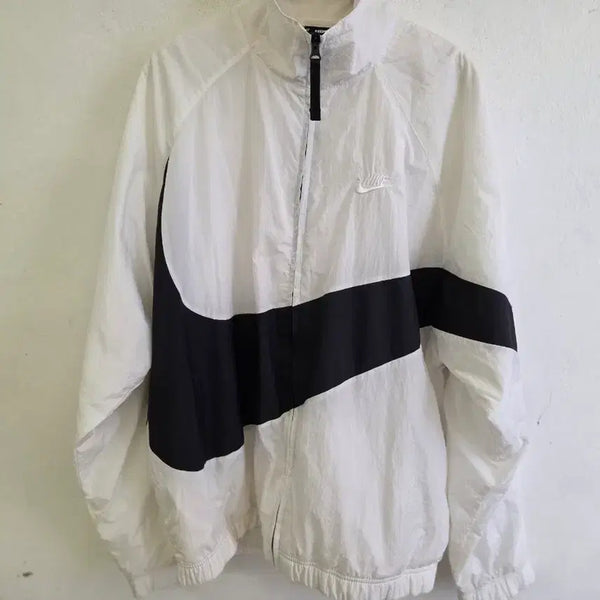 [BUNJANG] Nike Big Swoosh Windbreaker Jacket XL White/Black / 나이키 빅스우시 바람막이 XL (화이트/블랙)