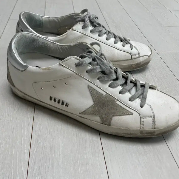 [BUNJANG] Golden Goose Superstar White Silver Tab Sneakers / 골든구즈 슈퍼스타 화이트 실버탭 스니커즈