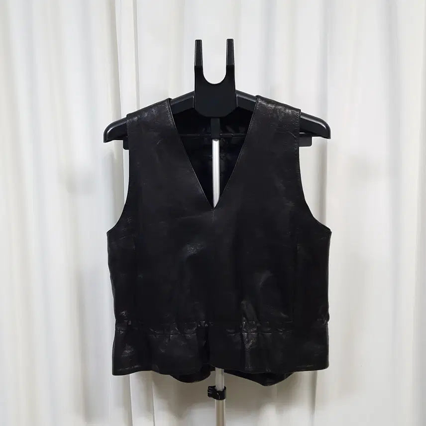 [BUNJANG] ROBO Women's Genuine Lambskin Leather Vest / 로보 여성 천연양가죽 베스트 66 오일장