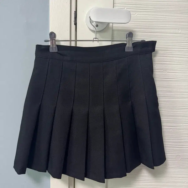 [BUNJANG] Zigzag Tennis Pleated Skirt - Black / 지그재그 테니스 플리츠 스커트 블랙 치마 속바지 에이블리