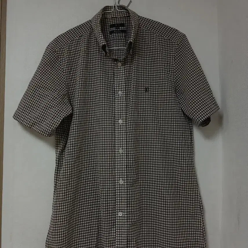 [BUNJANG] Daks Check Pattern Short Sleeve Shirt 100 / 닥스 체크 반팔 셔츠 100