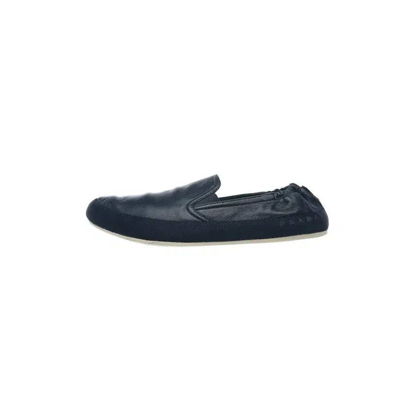 [BUNJANG] Prada Leather Slip-On Sneakers Navy / 프라다 레더 슬립온 스니커즈 네이비