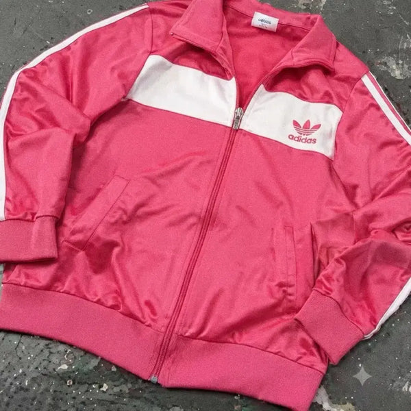 [BUNJANG] Adidas Pink Track Top Jersey Zip-Up M / 아디다스 핑크 트랙탑 져지집업 95/M