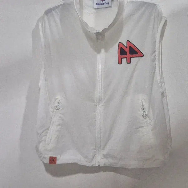 [BUNJANG] Doubleflag Golf Nylon Windbreaker Vest White / 더블플래그 골프 나일론 윈드브레이커 베스트 화이트
