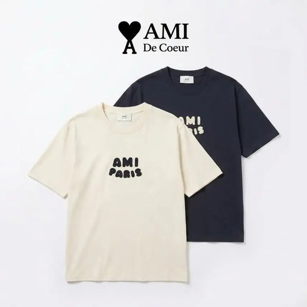 [BUNJANG] AMI Paris Embroidered Short Sleeve T-Shirt / 아미 파리스 자수 반팔티