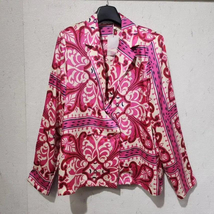 [BUNJANG] MNG Pattern Silk Blouse / MNG 패턴 실크 블라우스