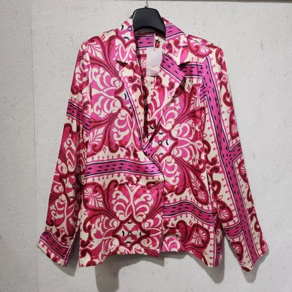 [BUNJANG] MNG Pattern Silk Blouse / MNG 패턴 실크 블라우스
