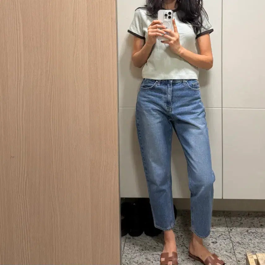 [BUNJANG] Veryu Mid-Wash Tapered Denim Pants / 베리유 중청 테이퍼드 데님팬츠26 s
