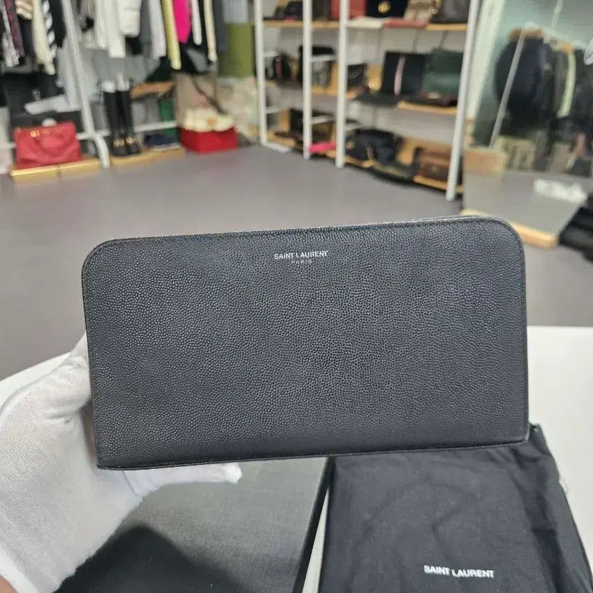 [BUNJANG] Authentic Yves Saint Laurent Logo Zip Long Wallet / [정품] 입생로랑 로고 지퍼 장지갑