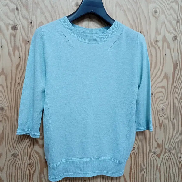 [BUNJANG] DOHO Mint 7/8 Sleeve Knit T-Shirt / 도호(DOHO) 민트 7부 니트 티셔츠