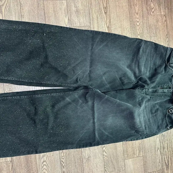 [BUNJANG] Wooyoungmi Glitter Black Denim Pants Size 48 / 우영미 글리터 블랙 데님 팬츠 48 사이즈