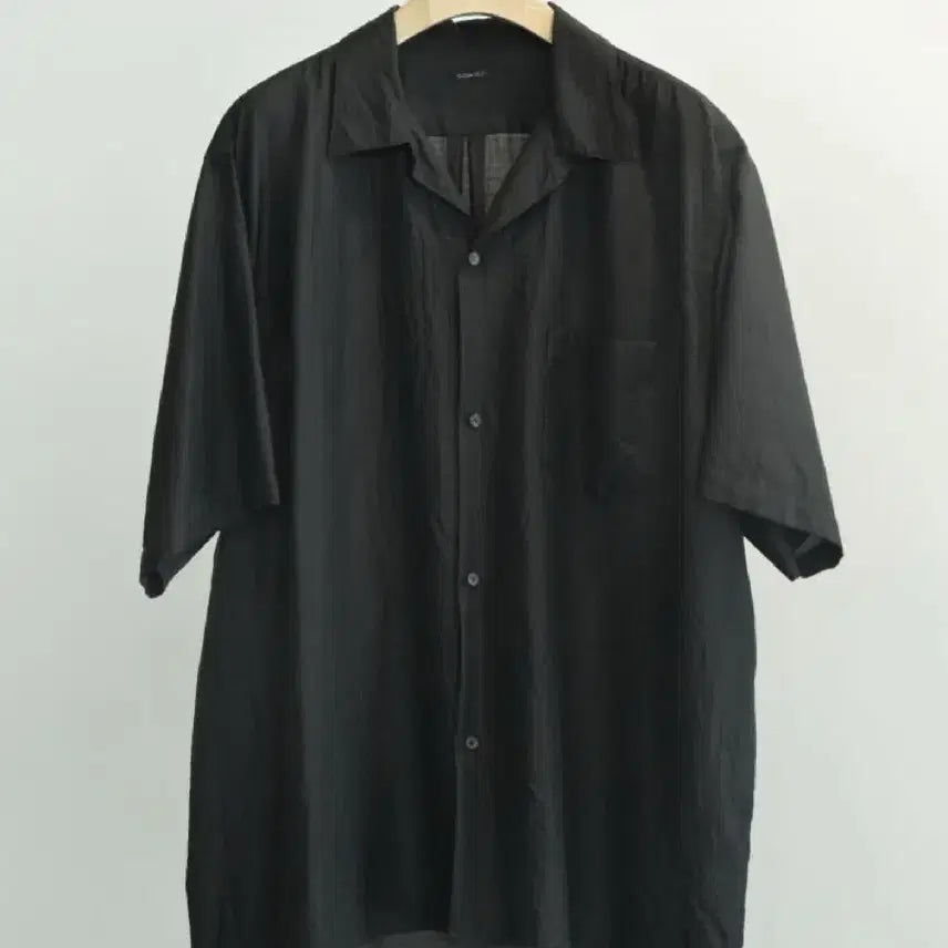 [BUNJANG] Comoli Wool Silk Short Sleeve Open Collar Shirt Charcoal / 26ss 코모리 울 실크 숏슬리브 오픈카라 셔츠 차콜 1