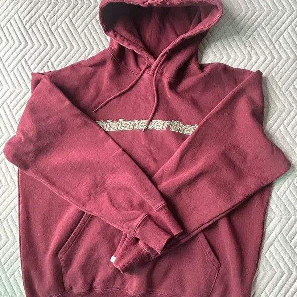 [BUNJANG] Thisisneverthat Logo Hoodie Burgundy / 디스이즈네버댓 로고 후드 버건디
