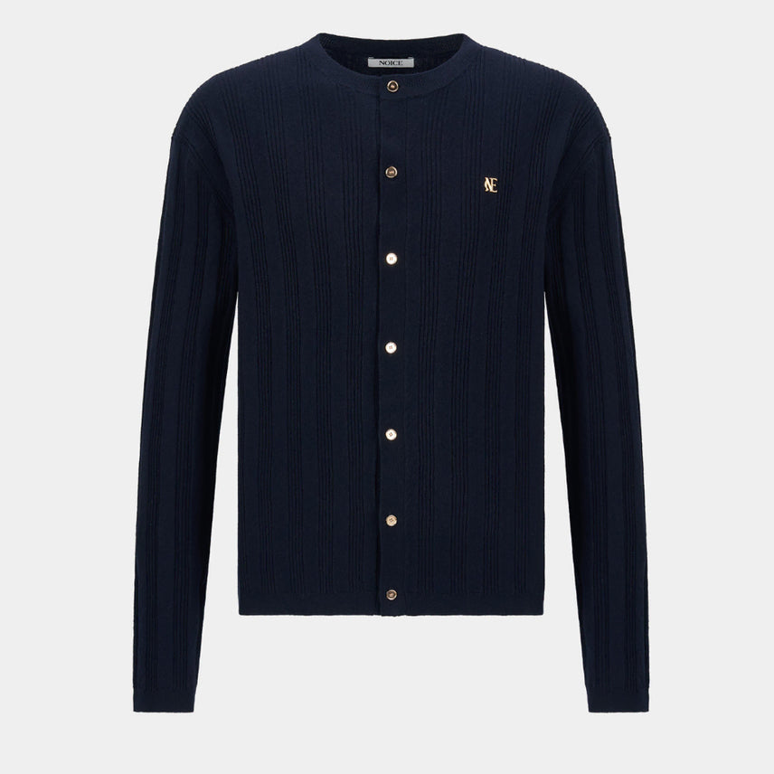 [BUNJANG] NOICE M Ribbed Knit Cardigan - Navy / 노이스 M RIBBED KNIT CARDIGAN - NAVY 엑스라지