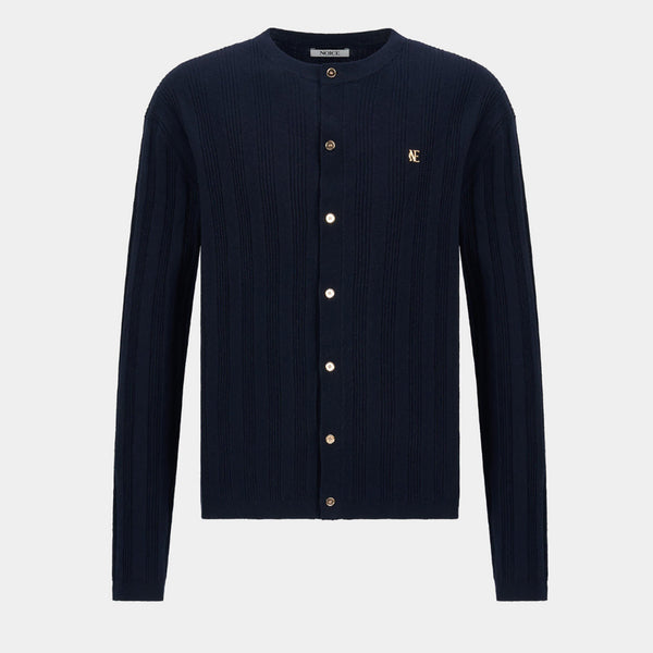 [BUNJANG] NOICE M Ribbed Knit Cardigan - Navy / 노이스 M RIBBED KNIT CARDIGAN - NAVY 엑스라지