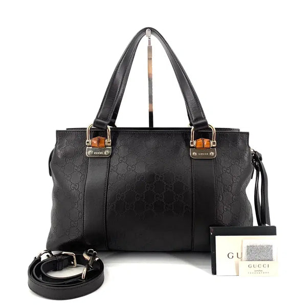 [BUNJANG] Gucci Guccissima Bamboo Tote Shoulder Bag Dark Brown 355772 / 구찌 시마 뱀부 토트백 숄더백 355772