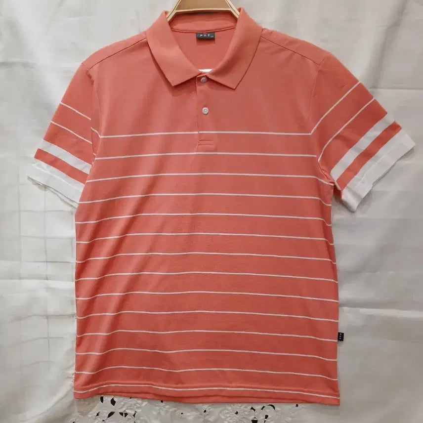 [BUNJANG] PAT Striped Short-Sleeve Polo Shirt / PAT 스트라이프 반팔 카라티