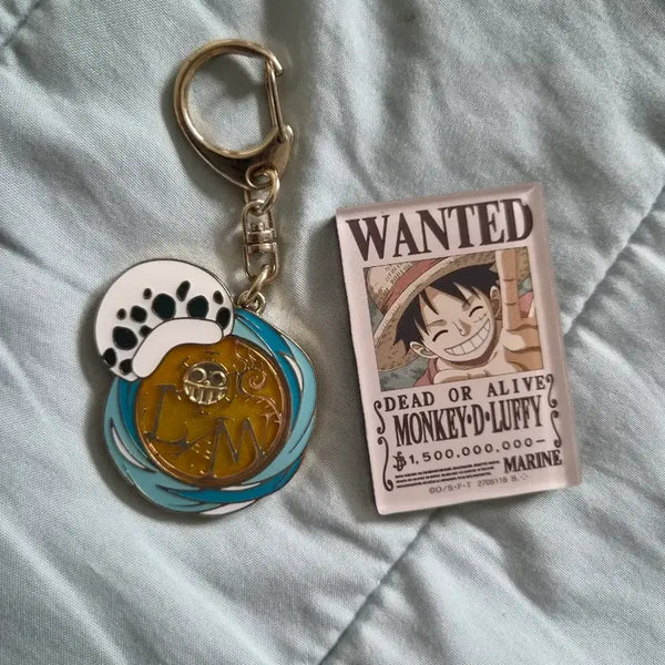 [BUNJANG] One Piece Goods Trafalgar Law Keyring & Luffy Wanted Poster Refrigerator Magnet / 일본 원피스 굿즈