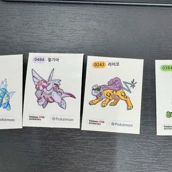 [BUNJANG] Pokemon 30th Anniversary Sticker Set - Rayquaza, Gyarados, Palkia, Raikou / 포켓몬스터 띠부실 30주년 레쿠자/갸라도스/펄기아/라이코
