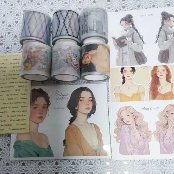 [BUNJANG] Ann's Note B-Grade New PET Washi Tape 6-Set Assortment / 앤의노트 B급 신상 PET마테6종 세트 소분 판매
