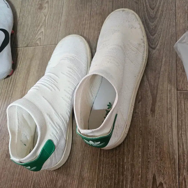 [BUNJANG] Adidas Stan Smith Knit Sneakers White/Green / 아디다스 신발 스탠스미스 니트 흰색/녹색