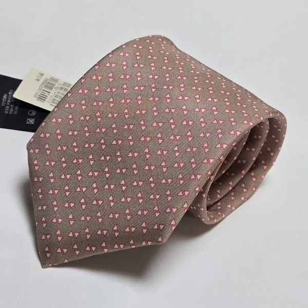 [BUNJANG] MCM Silk Necktie Beige Pink Pattern / 미착용 새상품 이태리산 MCM 넥타이 베이지 핑크 패턴