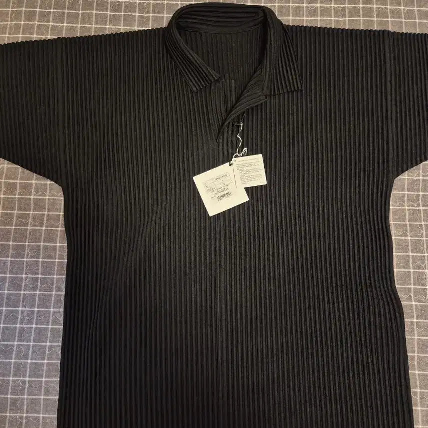 [BUNJANG] Homme Plissé ISSEY MIYAKE Pique Collar Short Sleeve Polo Shirt Black / 옴므플리세 카라반팔(4/105)