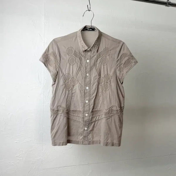 [BUNJANG] Ne net Embroidered Short Sleeve Shirt / Ne net 자수 반팔 셔츠