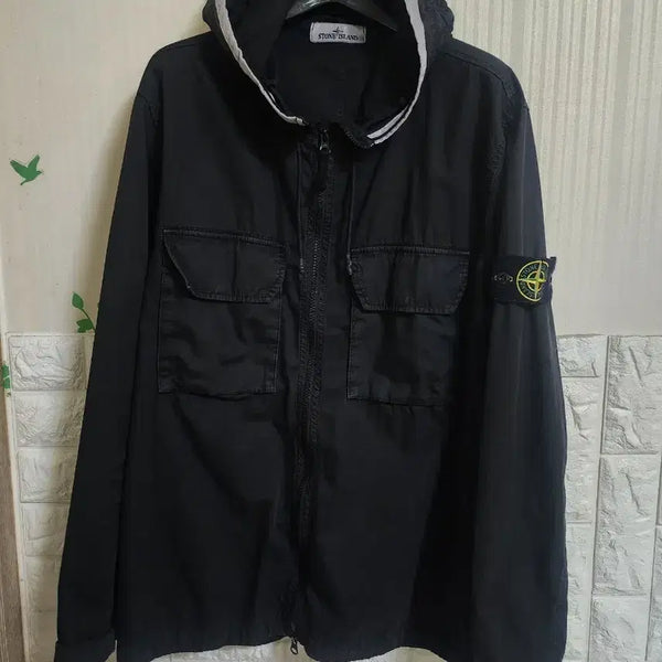 [BUNJANG] Stone Island Hooded Old Effect Overshirt / 스톤아일랜드 후드 올드이펙트 오버셔츠