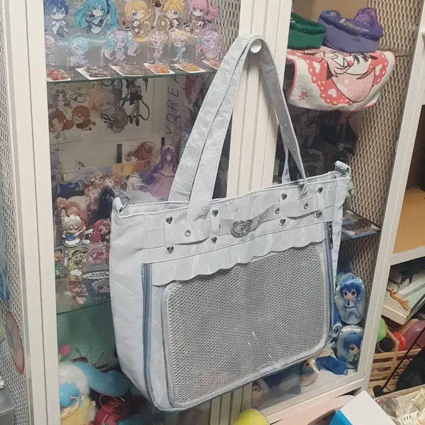 [BUNJANG] Ita Bag with Shoulder Strap and Deco Board / 하늘색  회색 ..? 이타백 판매 오타쿠 가방