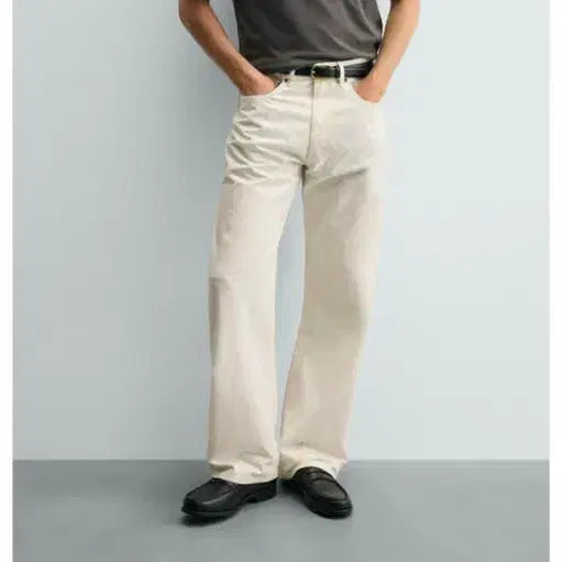 [BUNJANG] ZARA Semi-Wide Denim Pants White Ivory Cream Jeans / (31) 자라 신상 세미와이드 데님팬츠 화이트 아이보리 청바지 크림진
