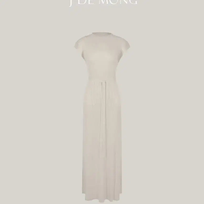 [BUNJANG] JADEDMONK Glow Mock Neck Cap Sleeve Dress Dove Ivory / 제이드몽 글로우 반목 캡슬리브 원피스 도브아이보리