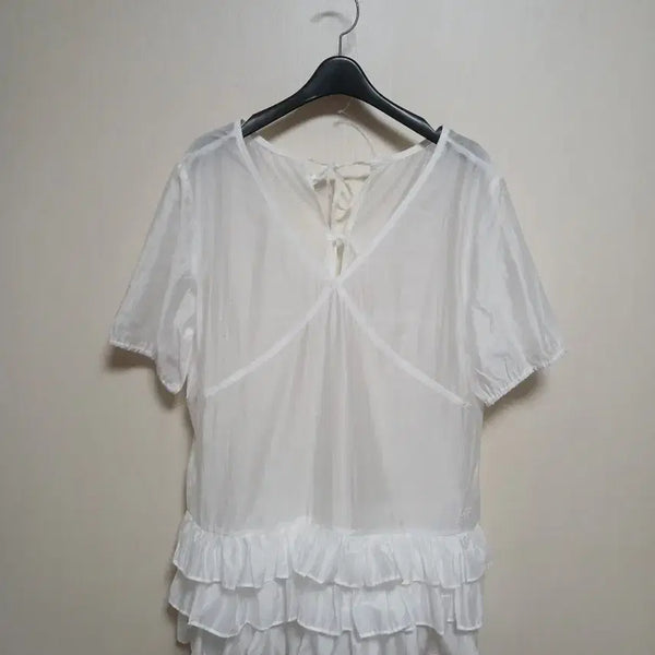 [BUNJANG] HANE Ruffle Blouse - White (S) / 무신사 HANE 하네 프릴 블라우스 S 새상품
