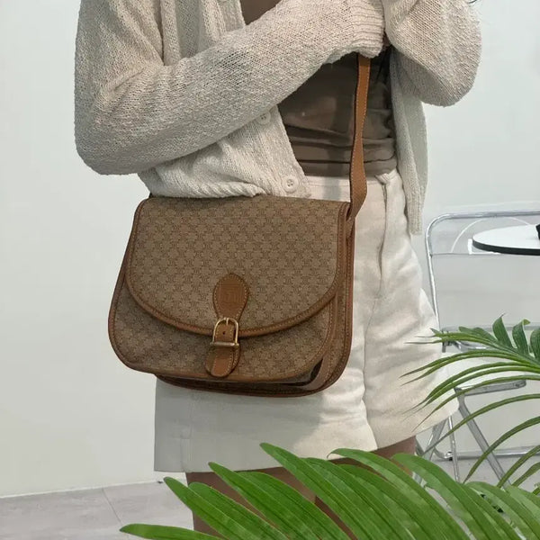 [BUNJANG] Old Celine Blazon (Macadam) PVC Leather Crossbody Bag / 올드 셀린느 블라종(마카담) PVC 레더 크로스백