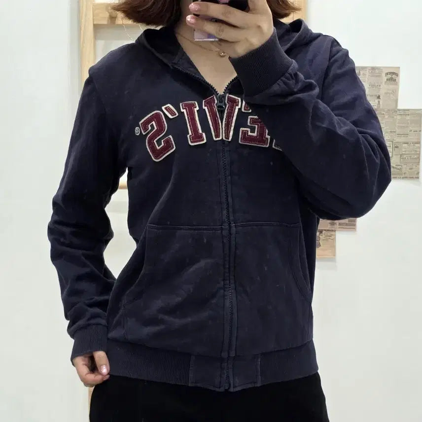 [BUNJANG] Levi's Hoodie Zip-Up Navy 155cm / [프립]155/리바이스 후드 집업 네이비