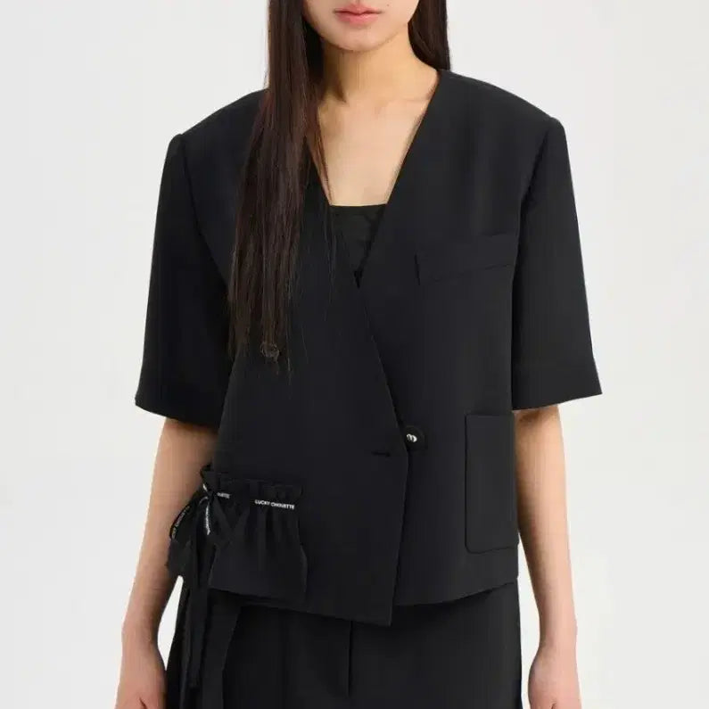[BUNJANG] Lucky Crop Jacket & H-Line Long Skirt Set / 럭키 크롭 자켓 & 에이치라인 롱 스커트. 세트