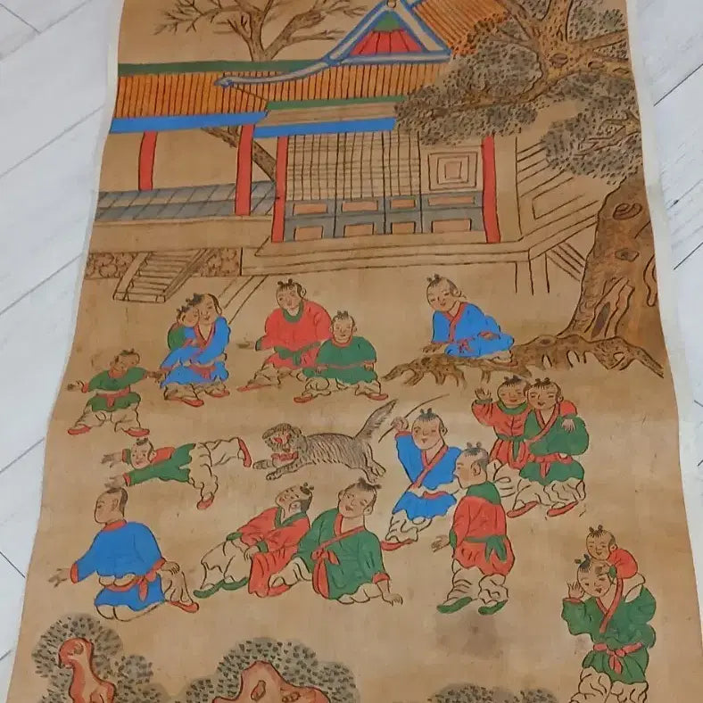 [BUNJANG] Joseon Dynasty Traditional Folk Painting Porcelain Vase / 조선시대전통민화그림
