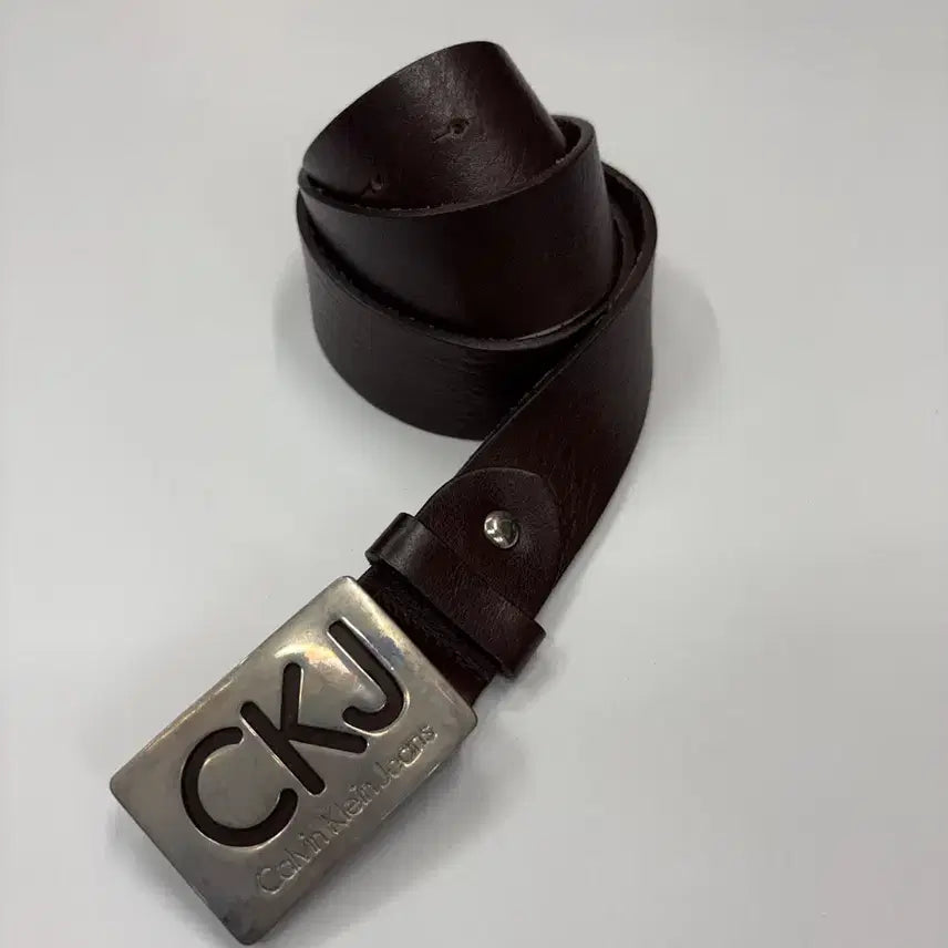 [BUNJANG] Calvin Klein Jeans Italian Real Leather Buckle Belt / CK 캘빈클라인 진스 이탈리아 리얼 레더 버클 벨트