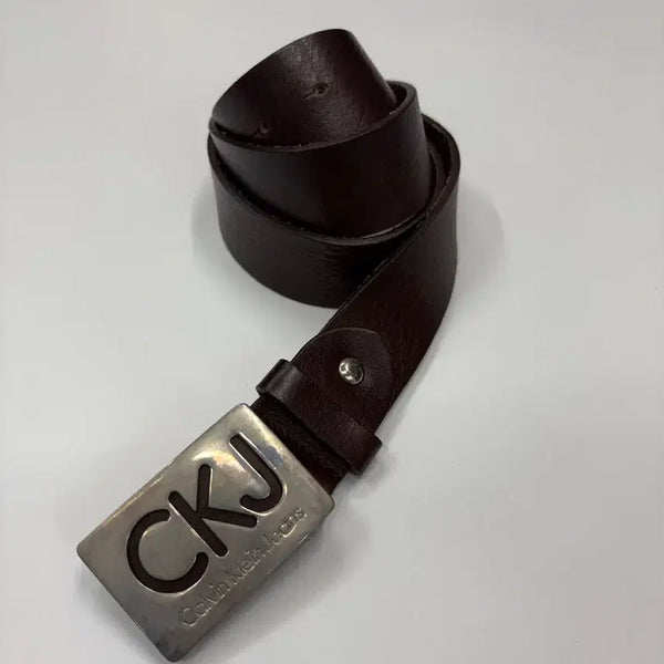 [BUNJANG] Calvin Klein Jeans Italian Real Leather Buckle Belt / CK 캘빈클라인 진스 이탈리아 리얼 레더 버클 벨트