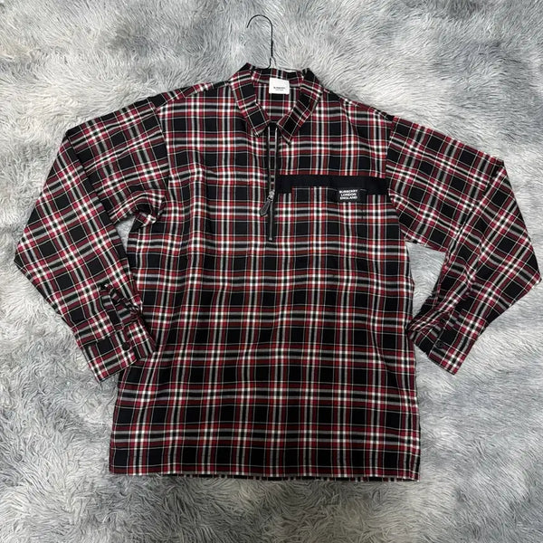 [BUNJANG] Burberry Check Half-Zip Shirt L Size / 정품) 버버리 반집업 체크셔츠 L사이즈